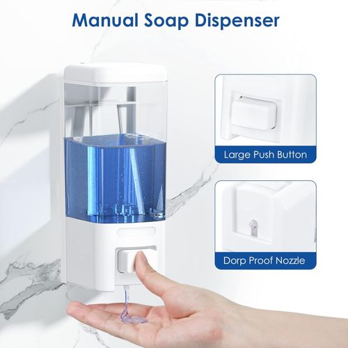 Distributeur de savon et gel mural - 1000ml - Transparent