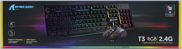 ATTACK SHARK T3  Clavier et Souris Sans Fil Gamer RGB