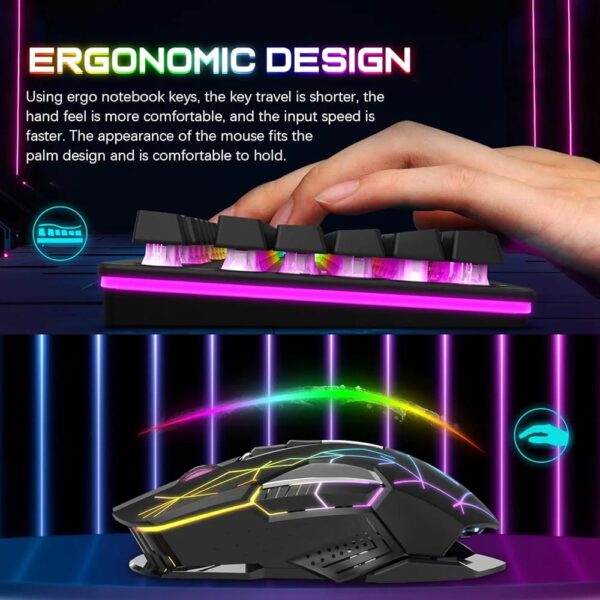ATTACK SHARK T3  Clavier et Souris Sans Fil Gamer RGB