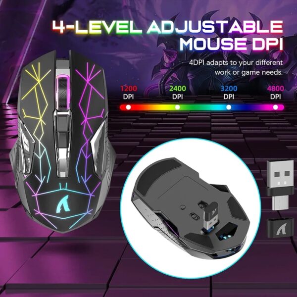 ATTACK SHARK T3  Clavier et Souris Sans Fil Gamer RGB