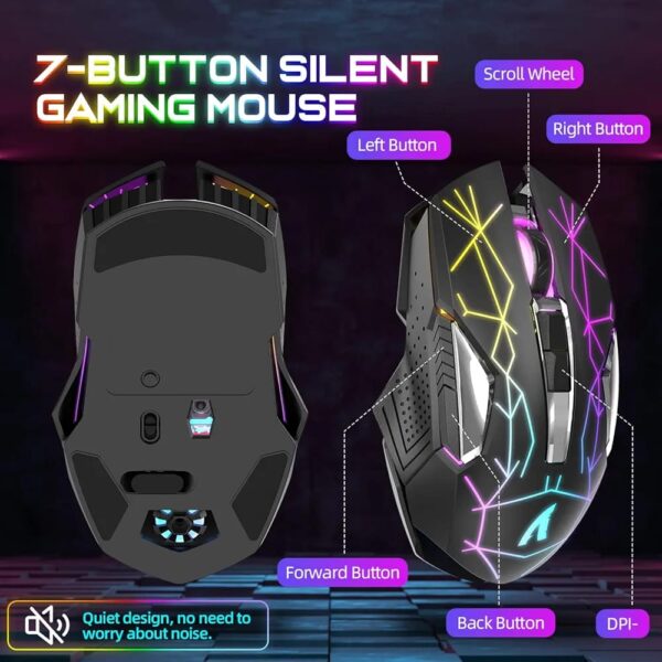 ATTACK SHARK T3  Clavier et Souris Sans Fil Gamer RGB