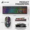 ATTACK SHARK T3  Clavier et Souris Sans Fil Gamer RGB