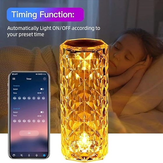 Lampe Musicale en Cristal LED avec Bluetooth & haut-parleur