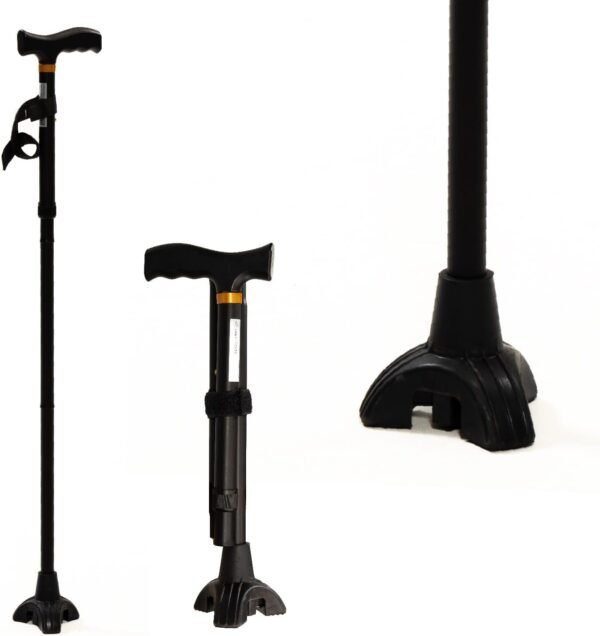 Bâton de Marche Avec Lumière À LED et 4 Ventouses