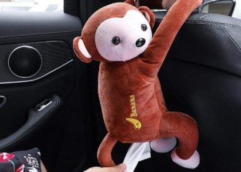 Peluche Singe Boîte À Mouchoirs De Voiture
