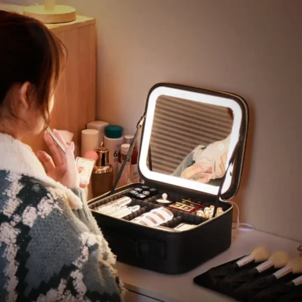 Trousse de Maquillage avec Miroir à Luminosité
