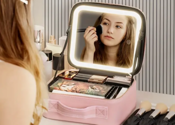 Trousse de Maquillage avec Miroir à Luminosité