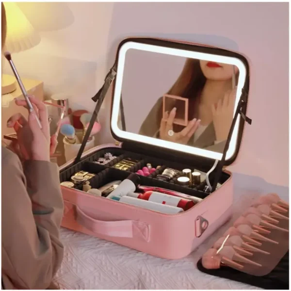 Trousse de Maquillage avec Miroir à Luminosité