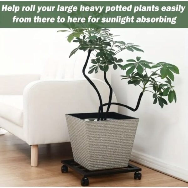 69de26c118548-1776166593 Support pot à roulettes en Métal- Noir - 30x30x10cm