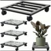 69de26d23f215-1776166610 Support pot à roulettes en Métal- Noir - 30x30x10cm