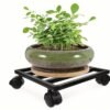 69de26e4f130b-1776166628 Support pot à roulettes en Métal- Noir - 30x30x10cm