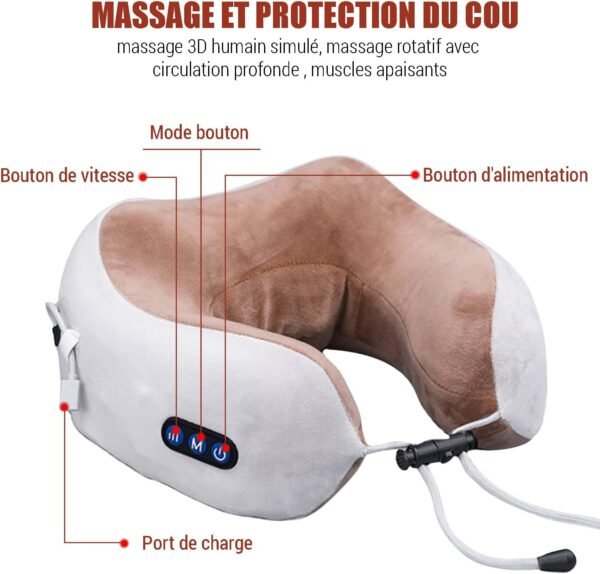 Coussin de Massage Cervical Forme U – Confort & Relaxation