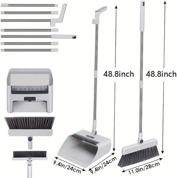 Balai-brosse et pelle 3 en 1 pour l'intérieur et l'extérieur